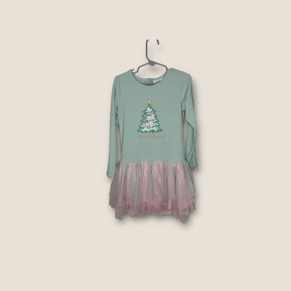 Counting Daisies “Merry and Bright”‎ Appliqué Tutu Top Size Girls 6